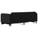 vidaXL Lit de jour avec lit gigogne noir 90x200 cm tissu