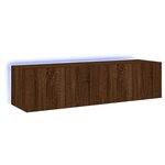 vidaXL Meubles TV muraux lumières LED 2 Pièces chêne marron 60x35x31 cm