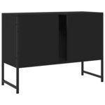 vidaXL Armoire lavabo de salle de bain noir 80x33x60cm bois ingénierie