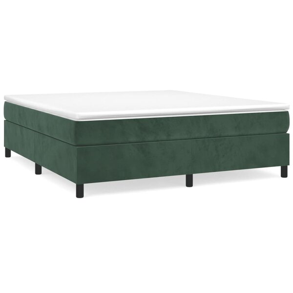 vidaXL Sommier à lattes de lit et matelas Vert foncé 200x200cm Velours
