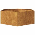 vidaXL Jardinière hexagone 138x120x45 cm acier corten