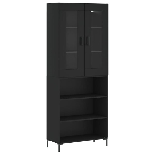vidaXL Buffet haut Noir 69 5x34x180 cm Bois d'ingénierie