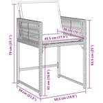 vidaXL Ensemble de Salle à Manger de Jardin de 5 Pièces avec Coussins Gris en Rattan Poly
