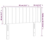 vidaXL Tête de lit avec oreilles Gris clair 83x16x78/88 cm Tissu
