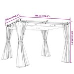 vidaXL Tonnelle avec rideaux anthracite 3x3 m acier