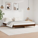 vidaXL Cadre de lit chêne marron 120x200 cm bois d'ingénierie