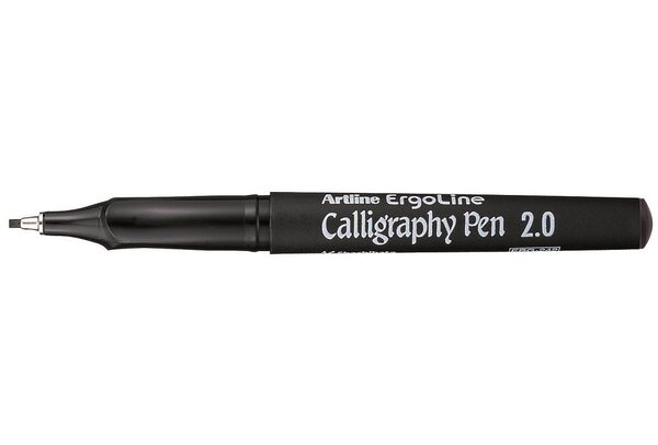 Marqueur 'calligraphy pen' pointe 2 mm noir x 12 artline