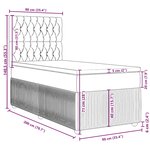 vidaXL Sommier à lattes de lit avec matelas Gris foncé 90x200 cm Tissu