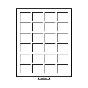 Médaillier MB 24 compartiments carrés jusqu'à 42 mm teinte fumée.