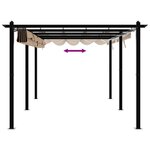 vidaXL Tonnelle de jardin avec toit rétractable taupe 3x6 m aluminium