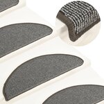 vidaXL Tapis de marches d'escalier 15 Pièces Gris 65x21x4 cm