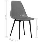 vidaXL Chaises à manger lot de 2 gris PP