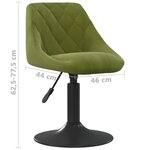 vidaXL Chaises pivotantes à manger lot de 2 vert clair velours