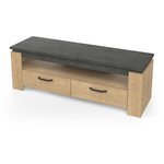 Meuble TV AUSTIN - Taille écran max 55' (140 cm) - chêne Hamilton et Sidewalk - 140 x 42 x 47 cm