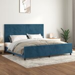 vidaXL Cadre de lit avec tête de lit Bleu foncé 200x200 cm Velours