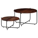 vidaXL Ensemble de table basse 2 Pièces Bois massif 60x35 cm