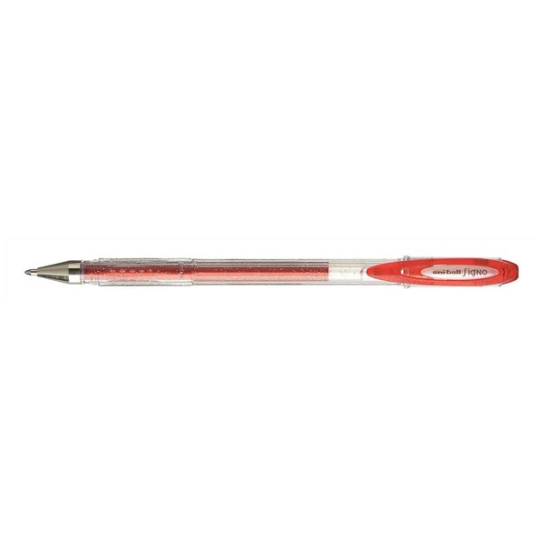 Roller encre gel Signo UM120SP pointe large 1mm Rouge Pailleté x 12 UNI-BALL