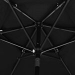 vidaXL Parasol de jardin à 3 niveaux avec mât en aluminium noir 2 5 m