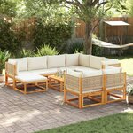 vidaXL Salon de jardin avec coussins 10 Pièces bois d'acacia solide
