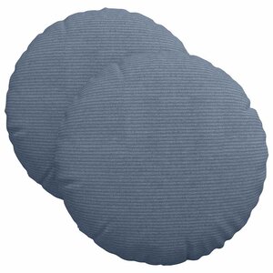 vidaXL Coussins de siège 2 Pièces Bleu Ø 40 cm Tissu en velours côtelé