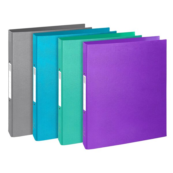 Classeur Rigide 2 Anneaux 30mm Teksto - A4 - Couleurs Assorties - X 10 - Exacompta