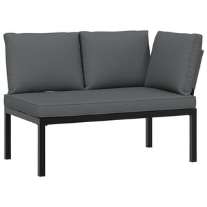vidaXL Banc de jardin avec coussins noir aluminium