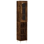 vidaXL Buffet haut Chêne fumé 34 5x34x180 cm Bois d'ingénierie