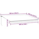 vidaXL Auvent manuel rétractable anthracite et blanc 500x350 cm