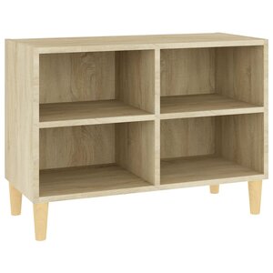 vidaXL Meuble TV avec pieds en bois massif Chêne sonoma 69 5x30x50 cm