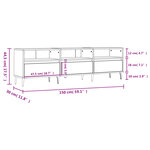 vidaXL Meuble TV chêne sonoma 150x30x44 5 cm bois d'ingénierie