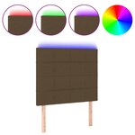 vidaXL Tête de lit à LED Marron foncé 80x5x118/128 cm Tissu