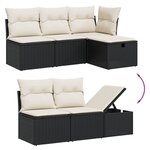 vidaXL Salon de jardin 7 Pièces avec coussins noir résine tressée