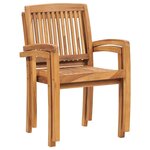 vidaXL Chaises de jardin lot de 2 avec coussins bordeaux Teck massif