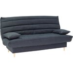 Clic clac 3 places - Tissu Soro gris - Couchage 125 x 190 cm - Avec coussins - 193 x 95 x 93 cm