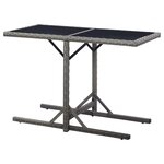 vidaXL Table de jardin Anthracite 110x53x72 cm Verre et résine tressée