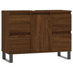 vidaXL Armoire salle de bain chêne marron 80x33x60cm bois d'ingénierie