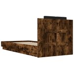 vidaXL Cadre de lit tête de lit et lumières LED chêne fumé 100x200 cm