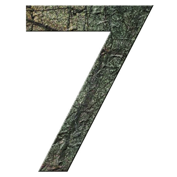 Numéro 7 - Numéro adhésif pour boîtes aux lettres- Pierre véritable 50 mm ORIGINES