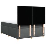 vidaXL Sommier à lattes de lit avec matelas Gris foncé 140x190cm Tissu