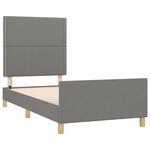 vidaXL Cadre de lit avec tête de lit Gris foncé 90x200 cm Tissu