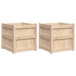 vidaXL Jardinières 2 Pièces bois de pin massif