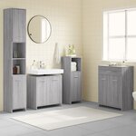 vidaXL Ensemble de meubles de salle de bain 4 Pièces Sonoma gris