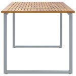Table de salle à manger extérieure vidaXL Grise 200x90x75 cm Acier et Bois Massif Acacia