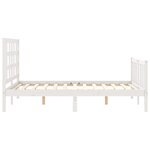 vidaXL Cadre de lit avec tête de lit blanc 140x200 cm bois massif