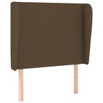 vidaXL Tête de lit avec oreilles Marron foncé 103x23x118/128 cm Tissu