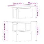 vidaXL Table de jardin cire marron 100x50x75 cm bois massif de pin