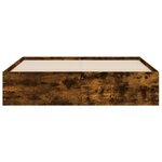 vidaXL Cadre de lit et tiroirs chêne fumé 140x190 cm bois d'ingénierie