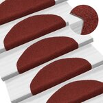 vidaXL Tapis d'escalier auto-adhésif Poinçon aiguilleté 15 Pièces Rouge
