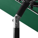 vidaXL Parasol de jardin à 3 niveaux avec mât en aluminium vert 3 m