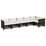 vidaXL Salon de jardin 6 Pièces avec coussins noir résine tressée